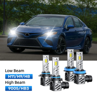 RIMTHIN H11 Low Beam and 9005 High Beam LED Bulbs Kits Fit for 2015-2018 Toyota Camry 