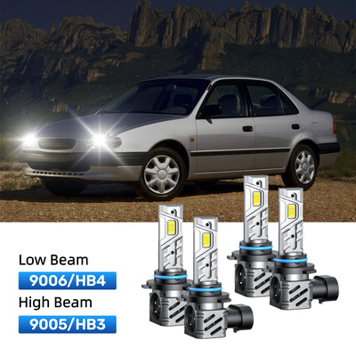 RIMTHIN 9006 Low Beam and 9005 High Beam LED Bulbs Kits Fit for 1993-1997 Toyota Corolla