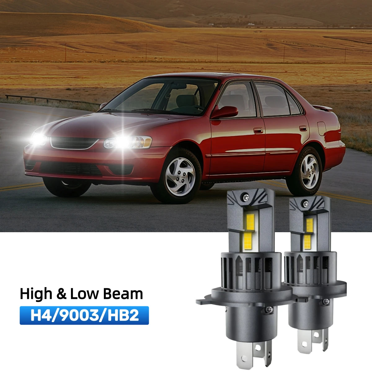 RIMTHIN H4 LED High & Low Beam Bulbs Fit for 2000 Toyota Corolla