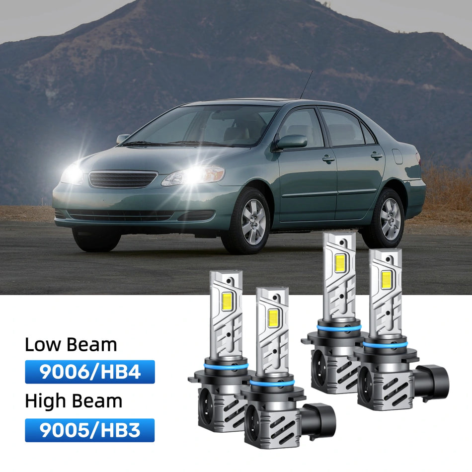 Fit for 2005-2008 Toyota Corolla 9005 9006 LED Headlight Bulbs | Clearer and Safer
