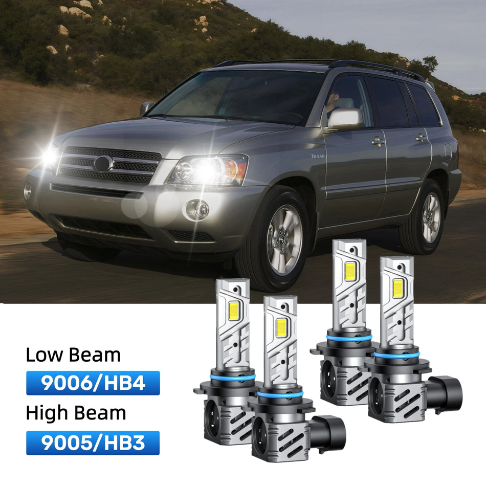 Fit for 2001-2003 Toyota Highlander 9005 9006 LED Headlight Bulbs | Clearer and Safer
