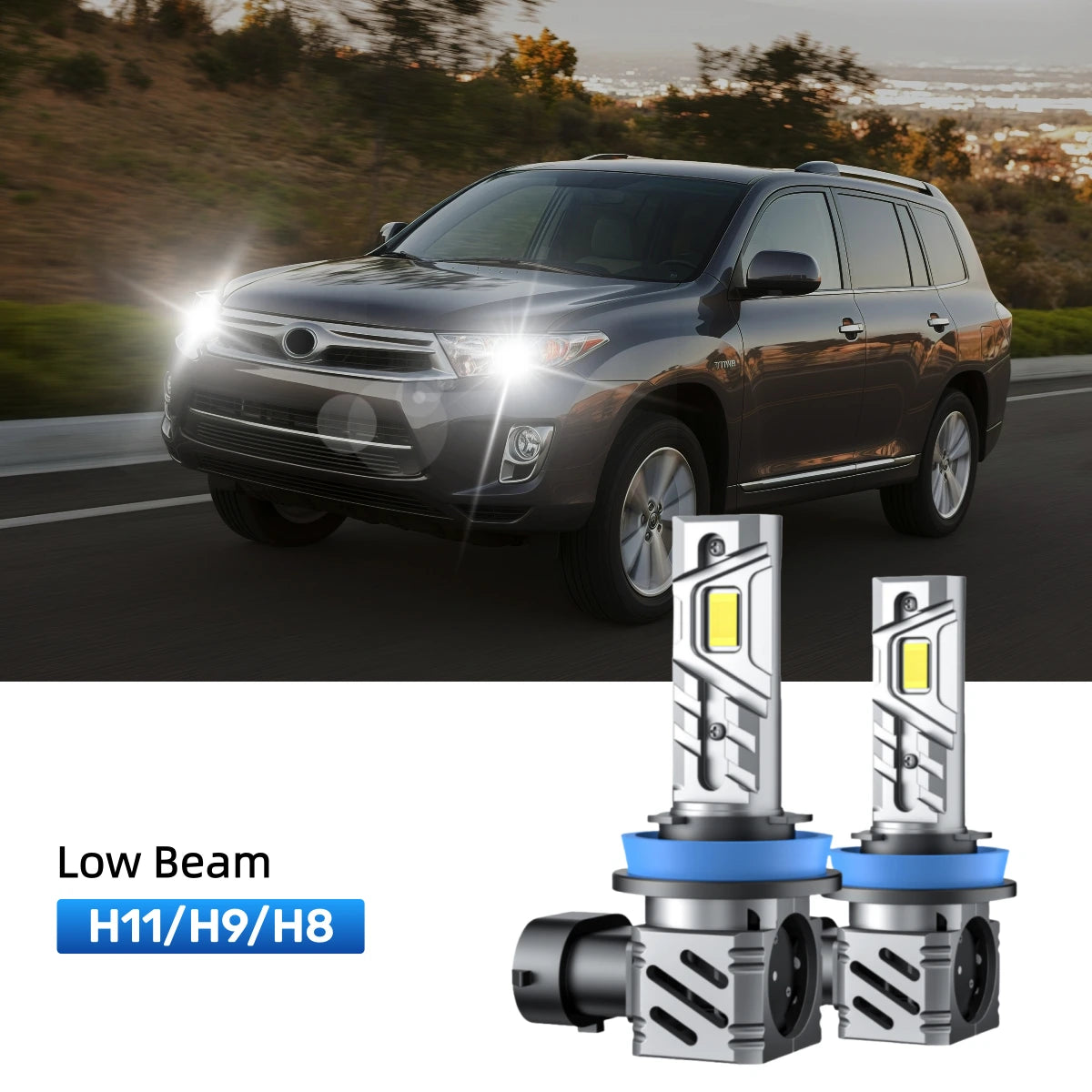 Fit for 2011-2013 Toyota Highlander 9005 H11 LED Headlight Bulbs | Clearer and Safer