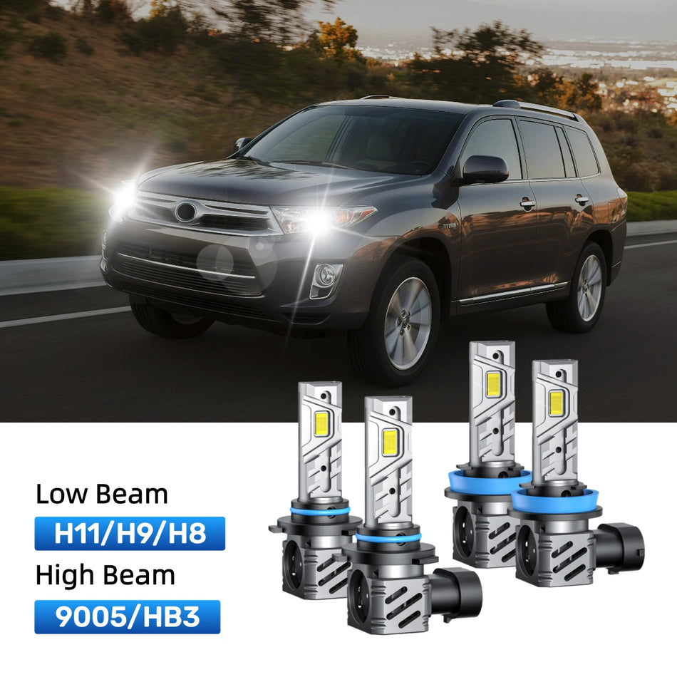 Fit for 2011-2013 Toyota Highlander 9005 H11 LED Headlight Bulbs | Clearer and Safer