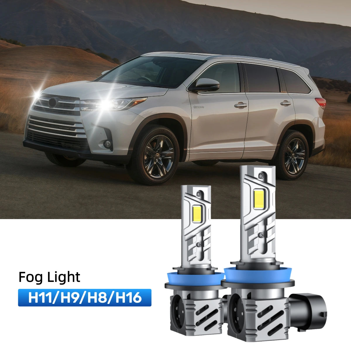 Fit for 2014-2019 Toyota Highlander 9005 H11 LED Headlight Bulbs | Clearer and Safer