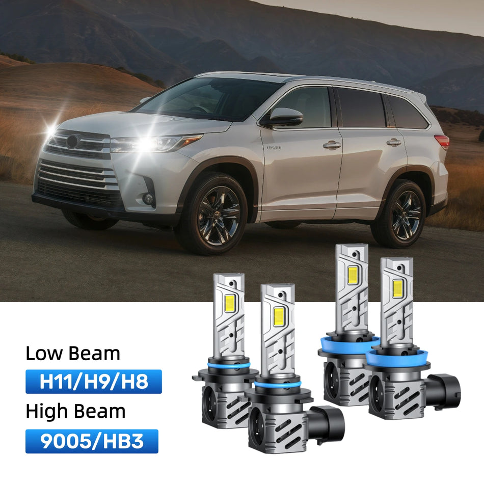 Fit for 2014-2019 Toyota Highlander 9005 H11 LED Headlight Bulbs | Clearer and Safer