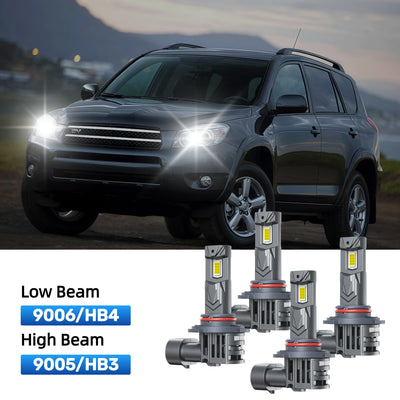 RIMTHIN 9006 Low Beam and 9005 High Beam LED Bulbs Kits Fit for 2006-2012 Toyota Rav4