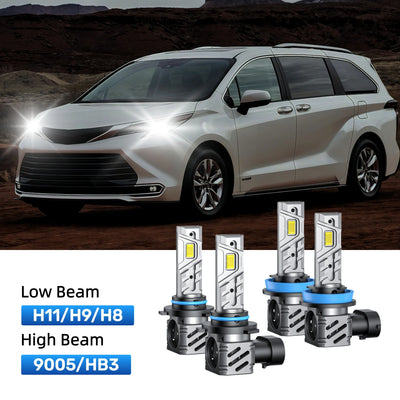 RIMTHIN H11 Low Beam and 9005 High Beam LED Bulbs Kits Fit for 2019-2020 Toyota Sienna