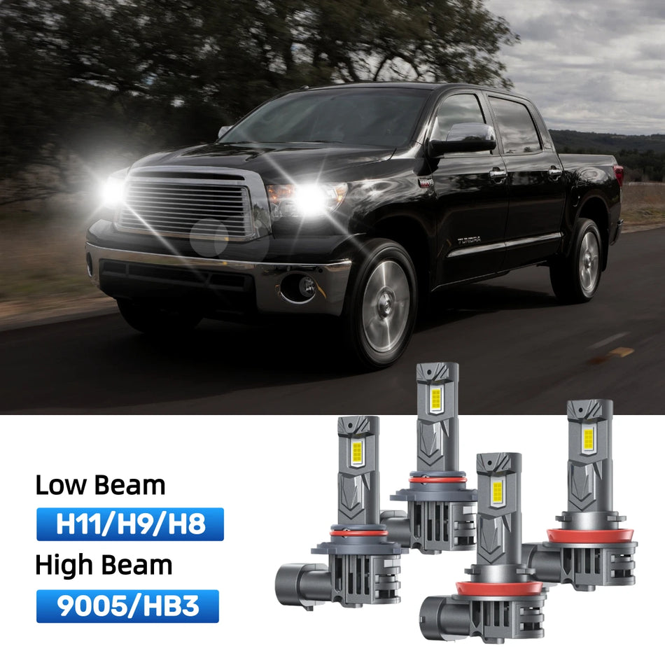 RIMTHIN H11 Low Beam and 9005 High Beam LED Bulbs Kits Fit for 2007-2013 Toyota Tundra