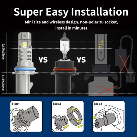XM1 9004 LED Bulbs for Easy Installation