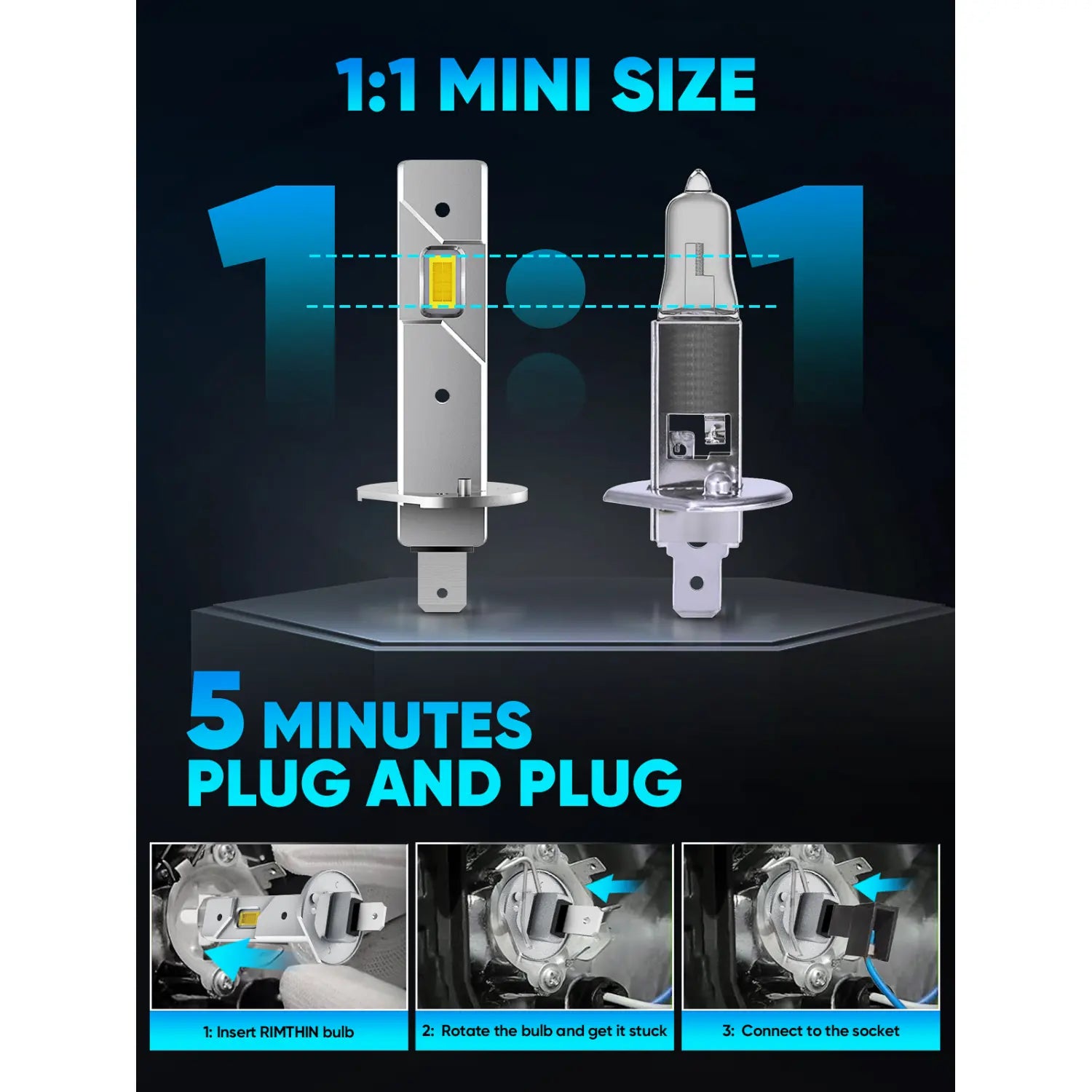 XM1 H1 LED Bulbs for Easy Installation