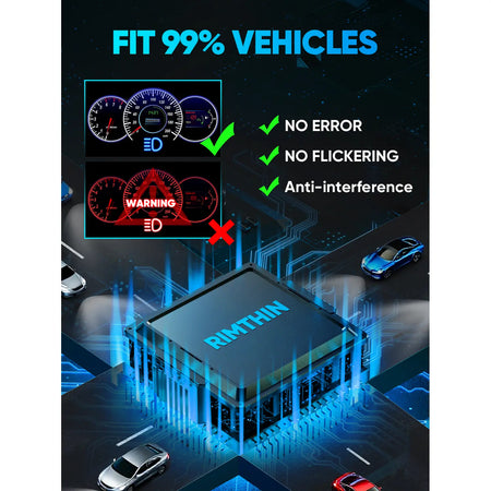XM1 H7 LED Bulbs come with an Upgraded CAN-BUS Decoder System