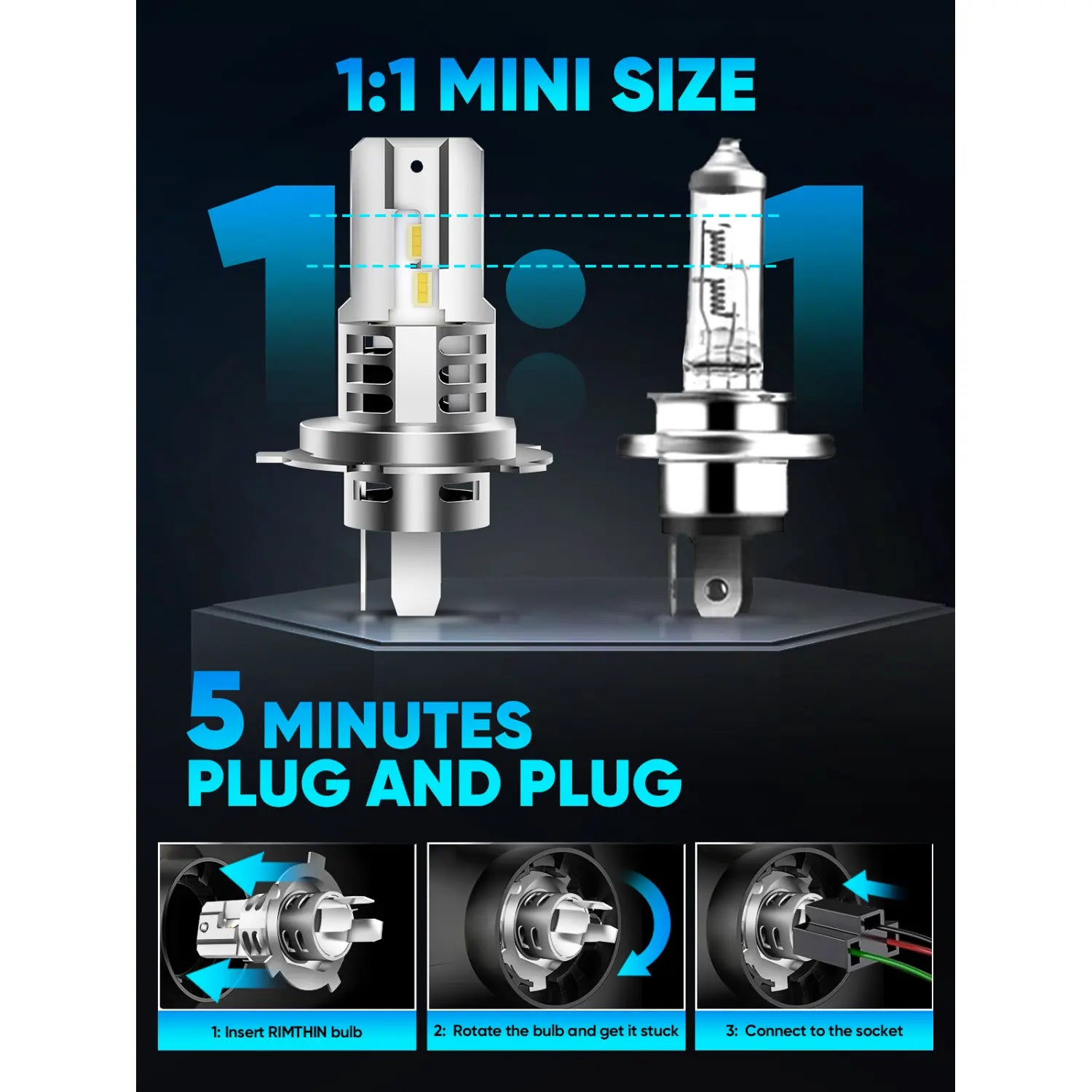 XM1 H7 LED Bulbs for Easy Installation