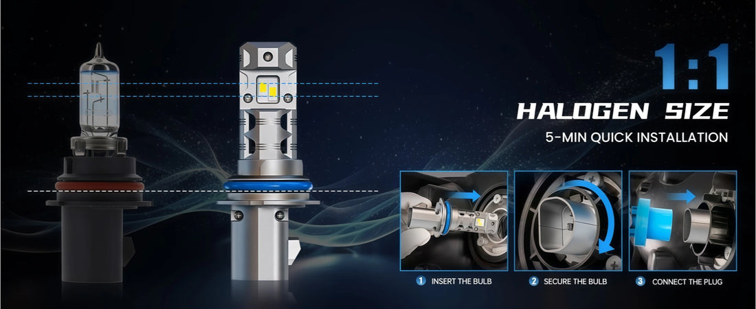 XM2 Series 9007 LED Headlamp Bulbs with Easy Installation