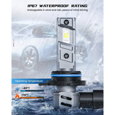 XM2 Series 9012 LED Headlight Bulbs IP67 Waterproof 