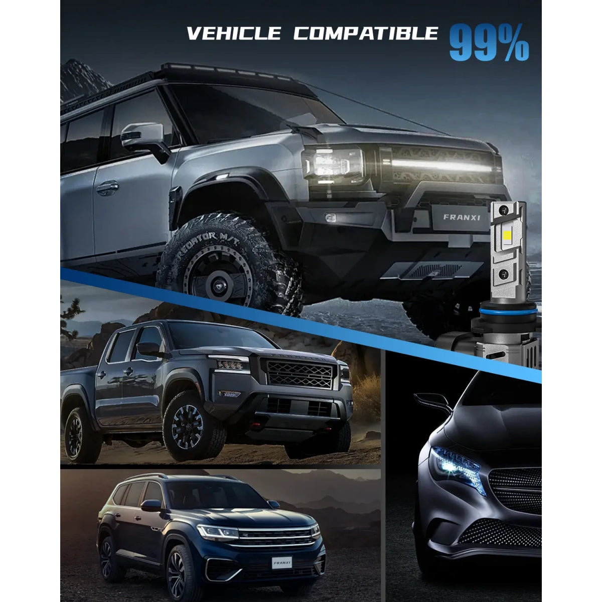 XM2 Series 9012 LED Headlight Bulbs with CANBus Error Free