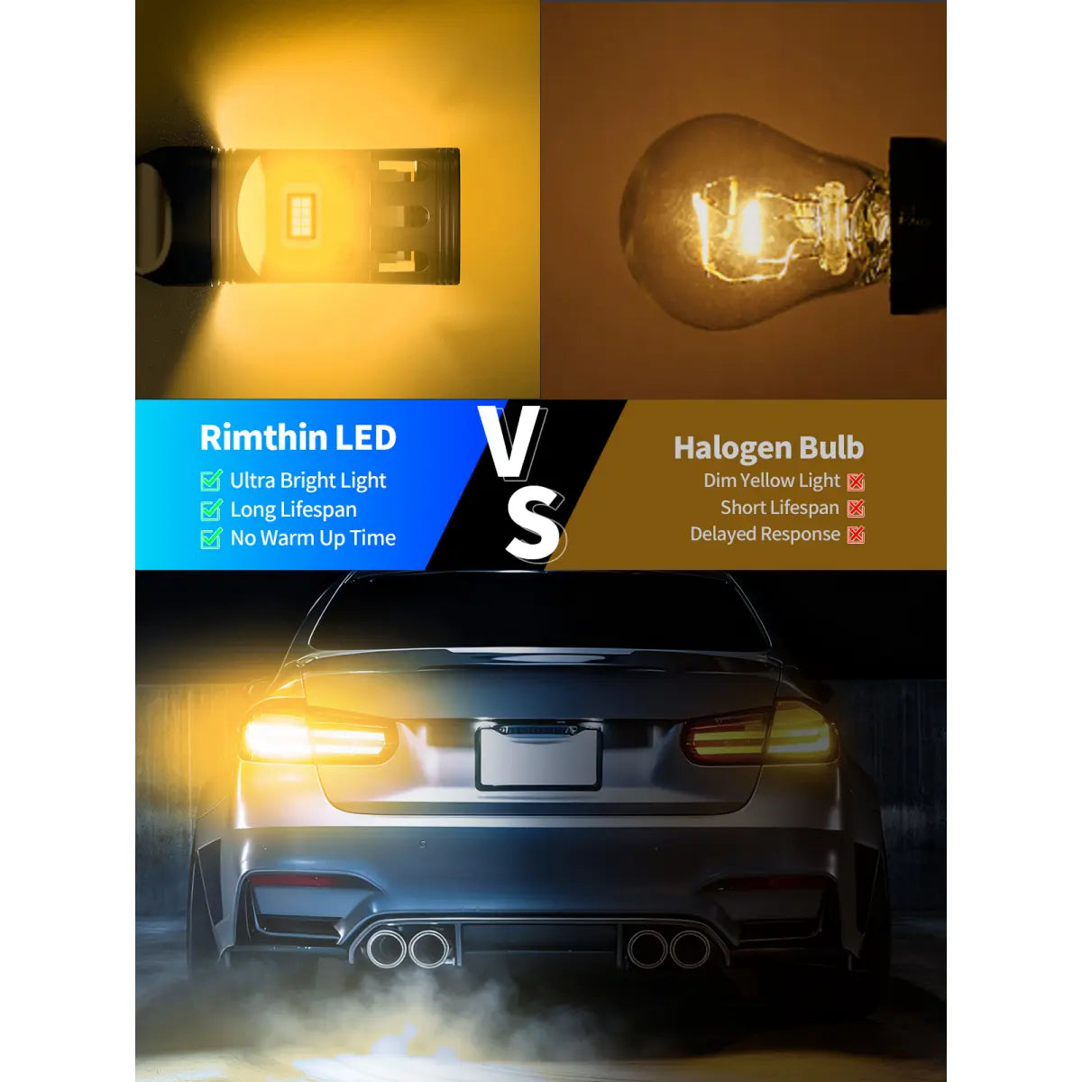 Brightest 3156 Amber LED DRL Light Bulbs