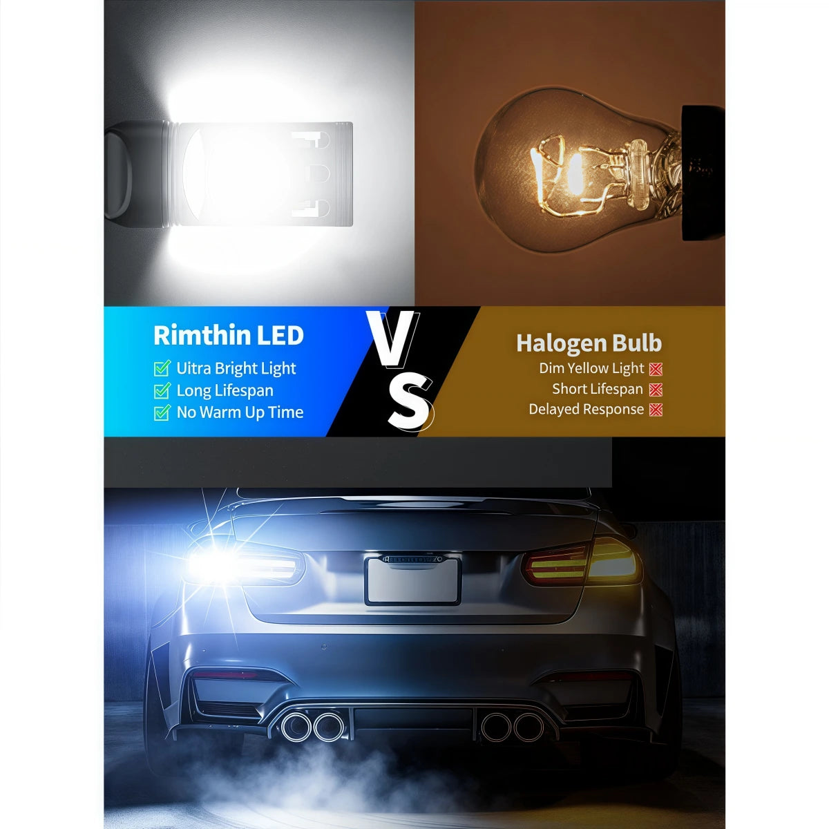 Brightest 3156 White LED Parking Light Bulbs
