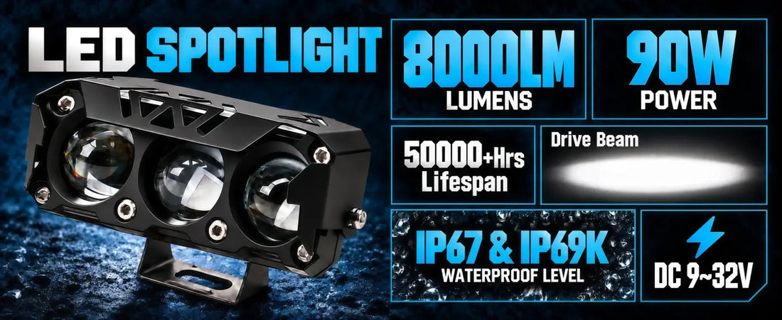 Brightest LED off-road spotlight