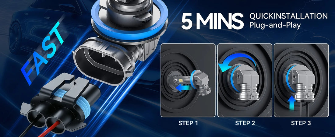 H11 H9 LED Fog Light Bulbs Plug and Play