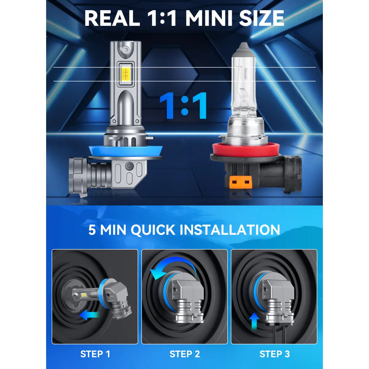 H11 LED Fog Light Bulbs Easy to Install