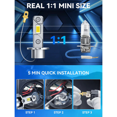 H3 LED Fog Light Bulbs Easy to Install