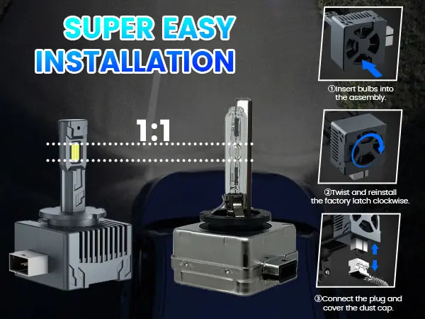 XD1 Series D1S LED Bulbs Easy Installation