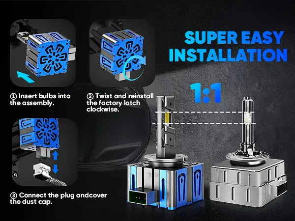 XM1 Series D3S LED Bulbs Easy Installation