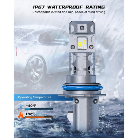 XM2 Series 9004 LED Headlight Bulbs IP67 Waterproof 